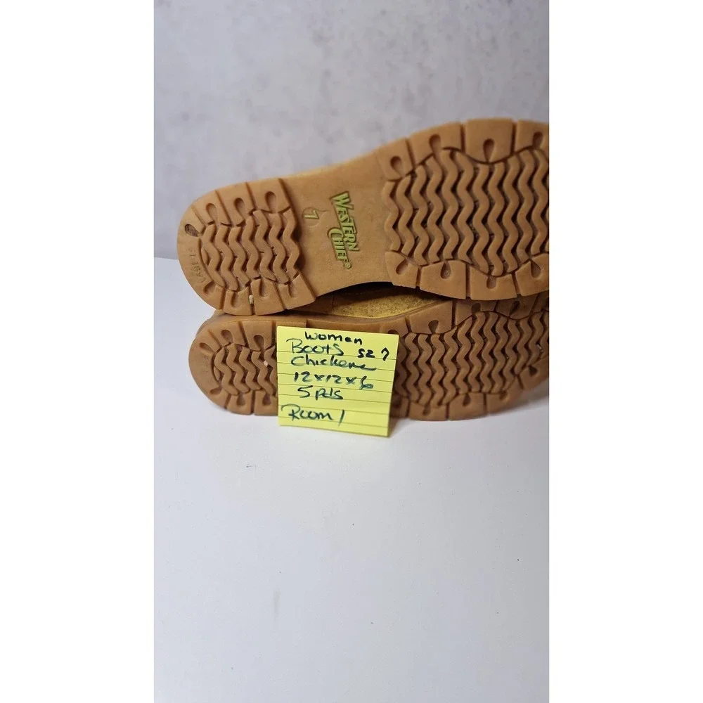 Rubber Rain Boots, Western Chief Hen Frenzy Chelsea Boot, Yellow Womens SZ 7